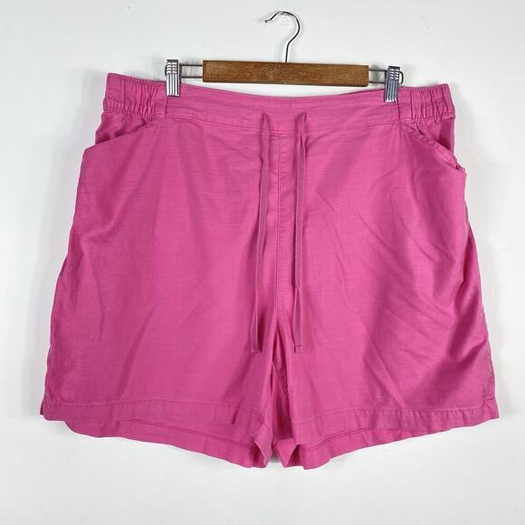 Lane Bryant Plus Size 18 20 Soft Slub Pull On Shorts Pink Drawstring Waist - Picture 3 of 7